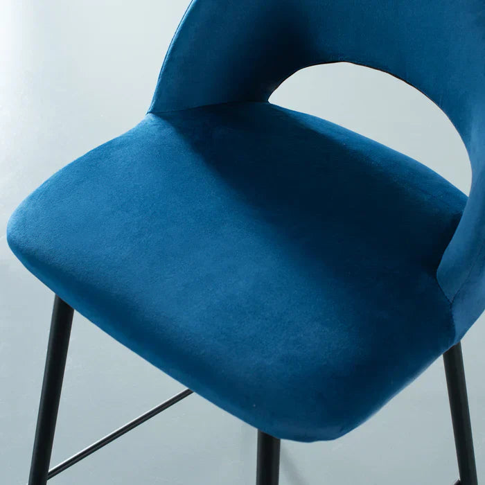 Milo Blue Velvet Bar Stool