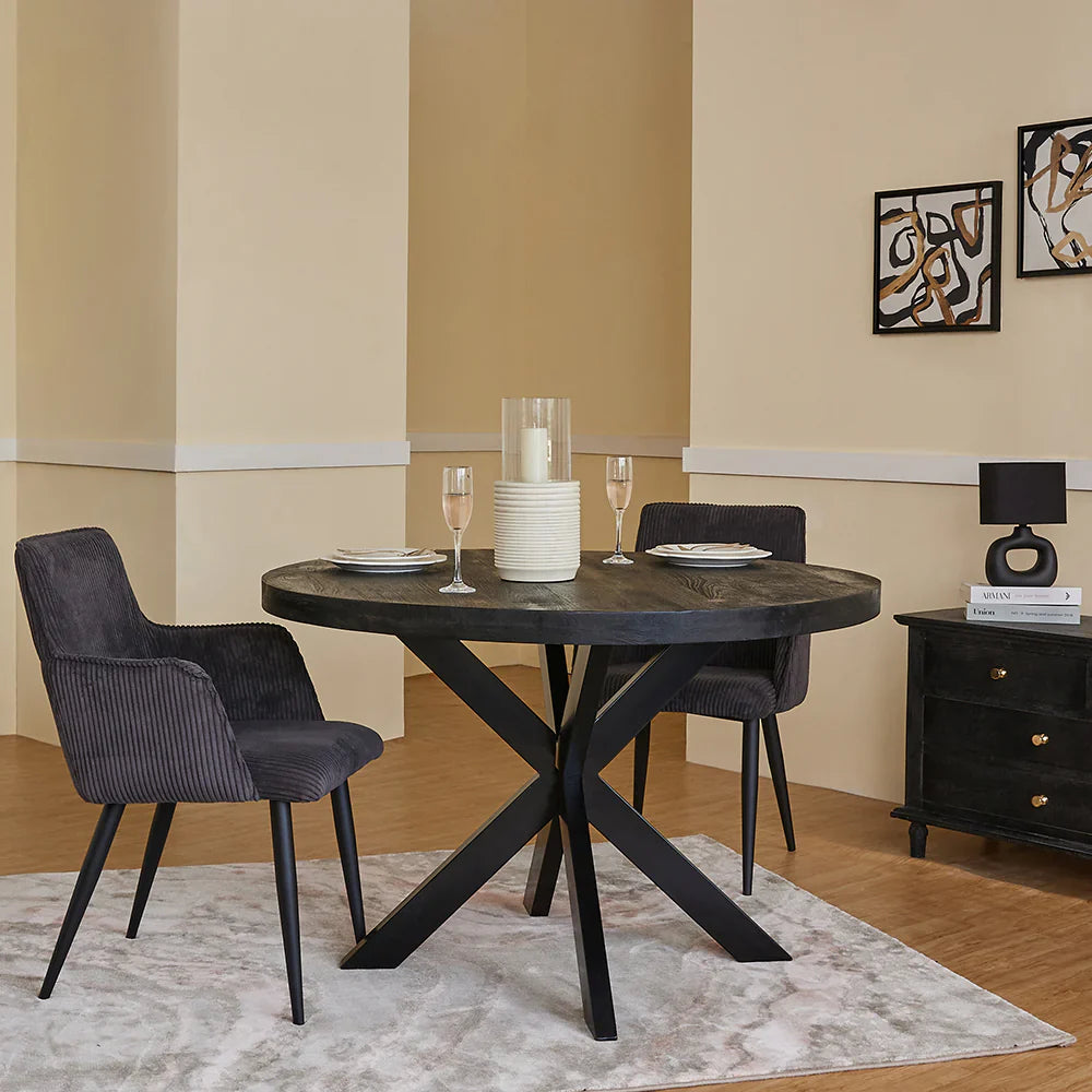 Round Mango wood Dining Table