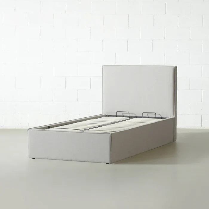 DREAM — Light Grey Fabric Bed with Storage (Twin)