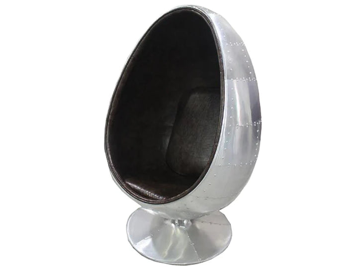 Vintage Leather Aviator Egg Pod Chair