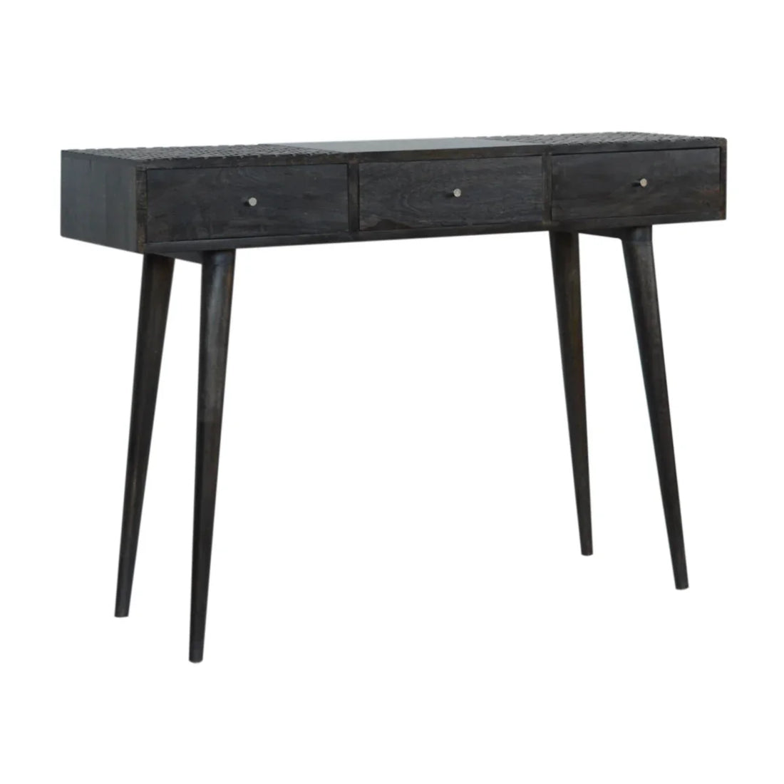 Ash Black 3-Drawer Console Table