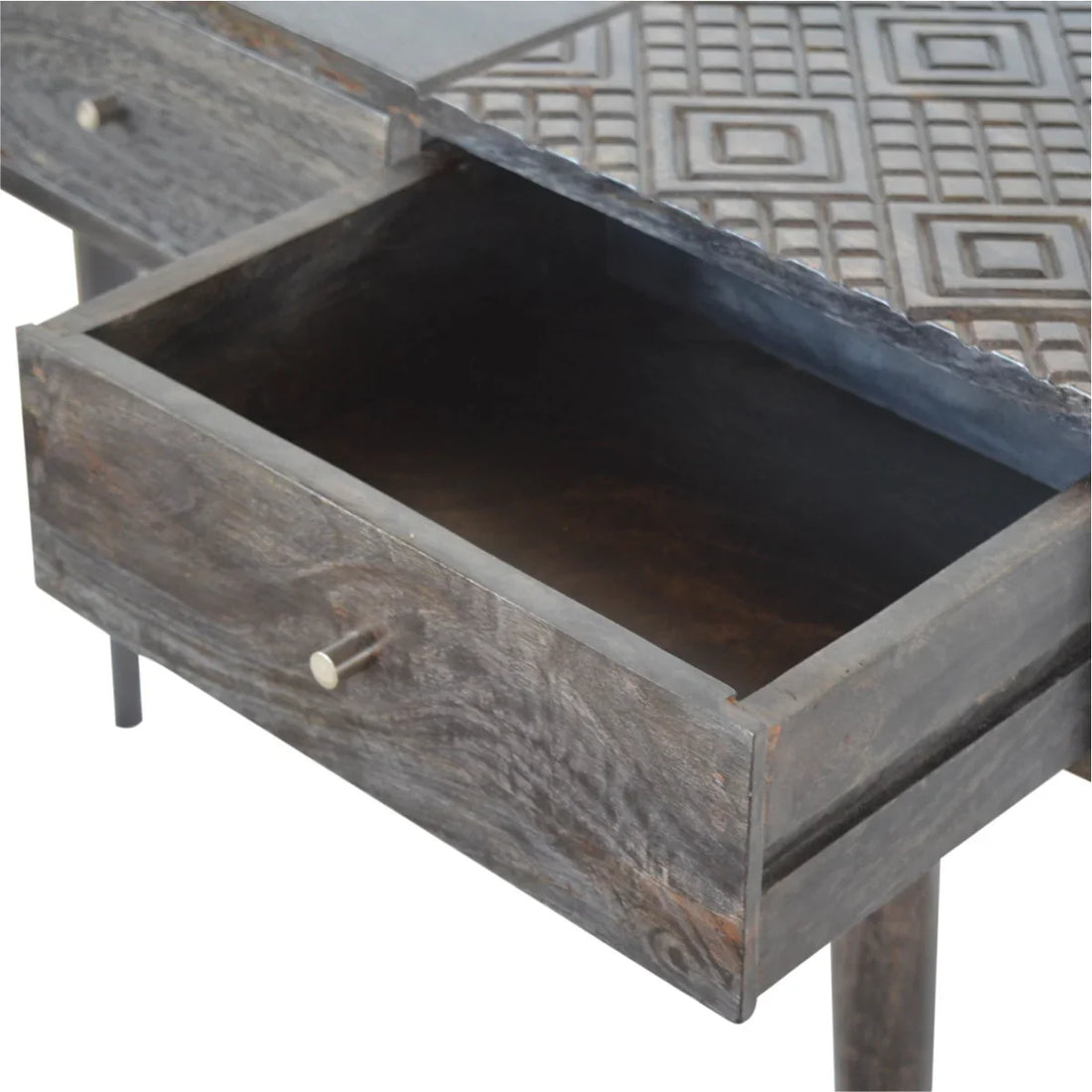 Ash Black 3-Drawer Console Table