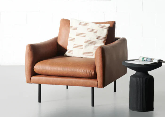 MAPLETON - Brown Vegan Leather Chair